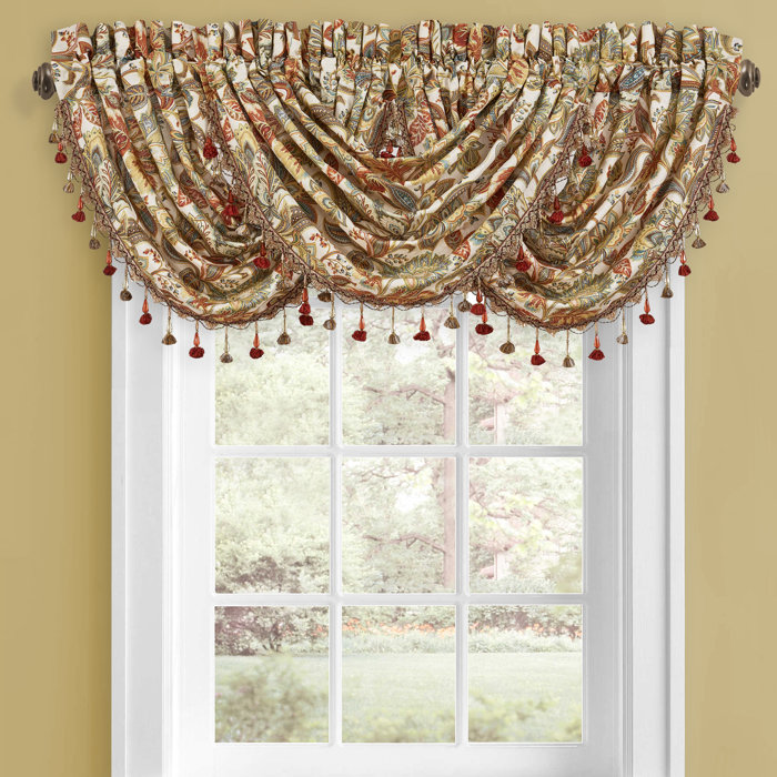 Fleur De Lis Living Boyes Paisley Cotton Swag 43'' Window Valance in